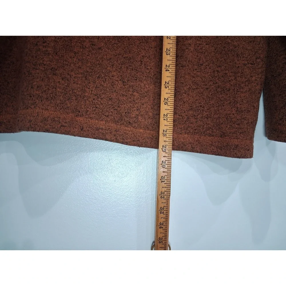 Eddie Bauer Mens XL Burnt Orange Marled Quarter Zip Fleece Pullover EM32LX112